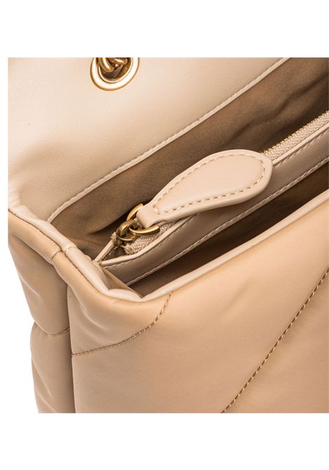 Borsa Pinko Extra Love Bag Beige oro tessuto riciclato PINKO | Borse | 103347 A05FC50Q